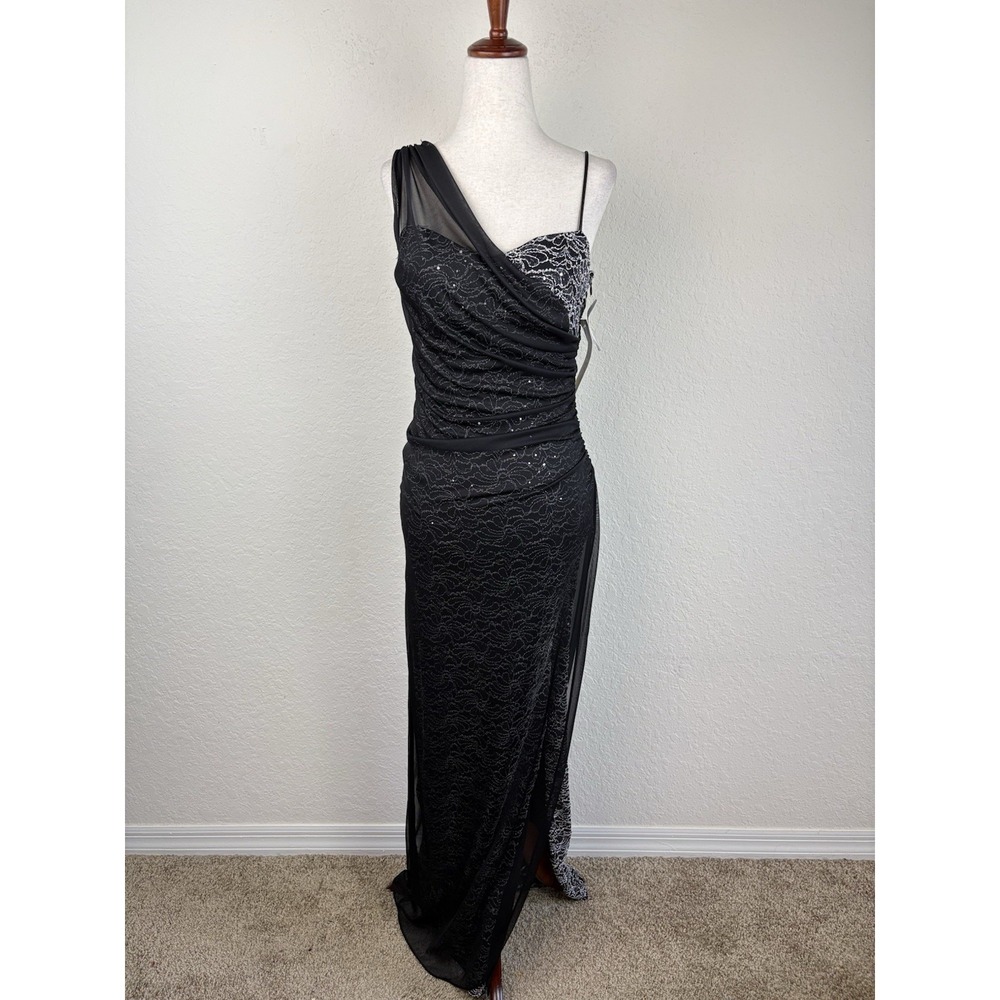 Y2K Jump Maxi Evening Gown Size 4 Whimsigoth Witchy Glam Lace Slip Vamp Romantic